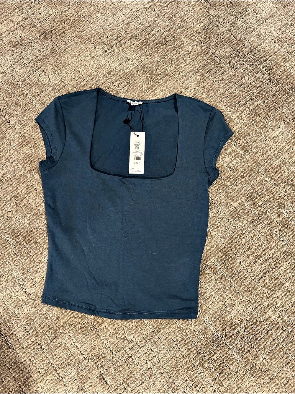 Garage Portia Square Neckline Tee Blue XS